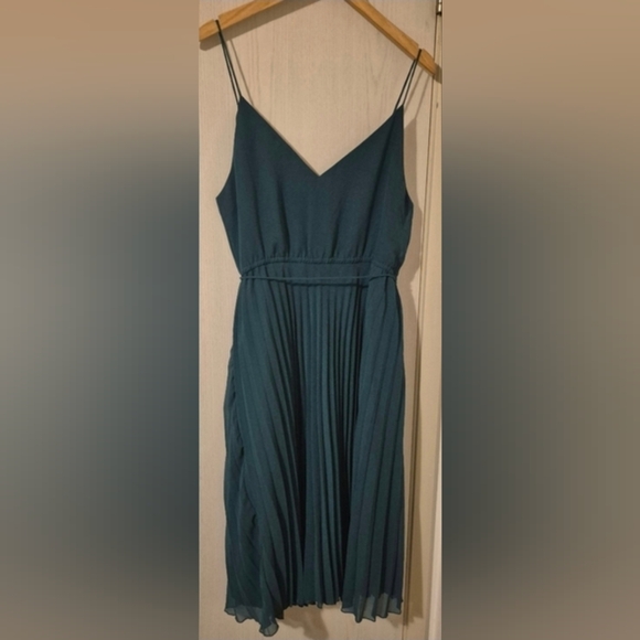 ASOS DESIGN Pleated Midi Dress – Teal Green (US 12) - Picture 2 of 4